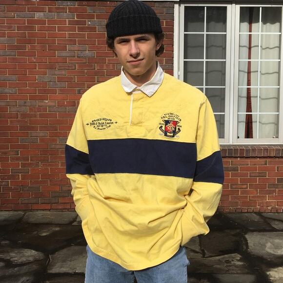 Vintage Polo Ralph Lauren P.R.L. Golf Club Bleecker Cup Rugby Shirt M - Picture 1 of 6